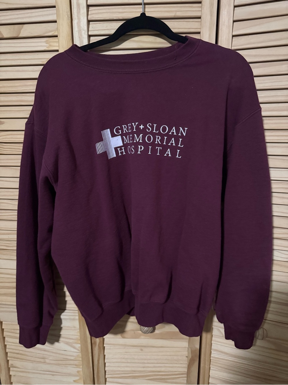 Gildan Maroon Grey Sloan Memorial Hospital Crewneck Sweatshirt